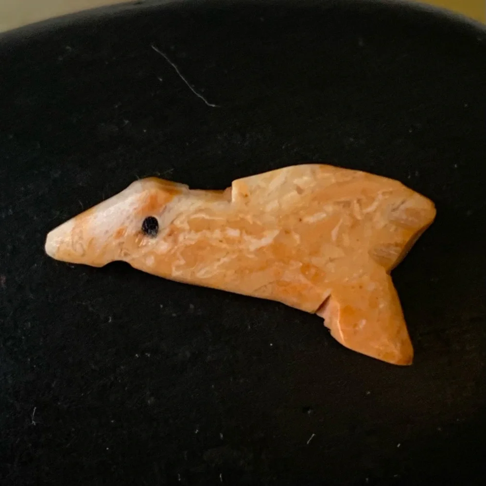 Vintage Native American Zuni Bird Fetish Bead Miniature Carved Stone Animal .9